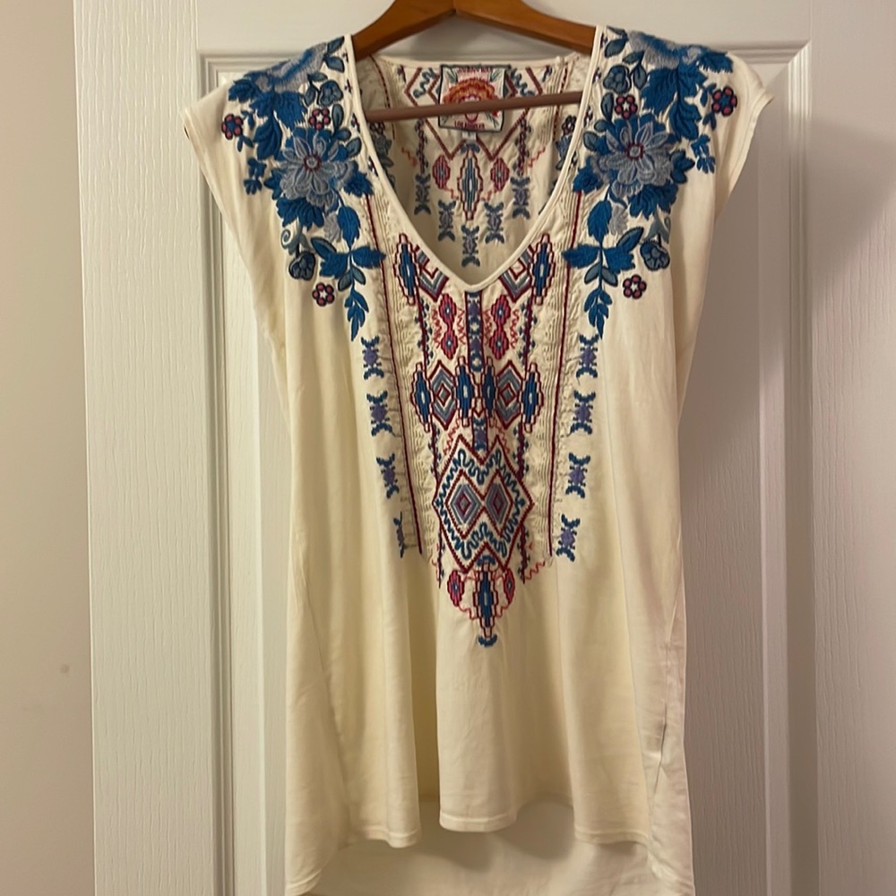 Johnny Was Cap Sleeve Tee